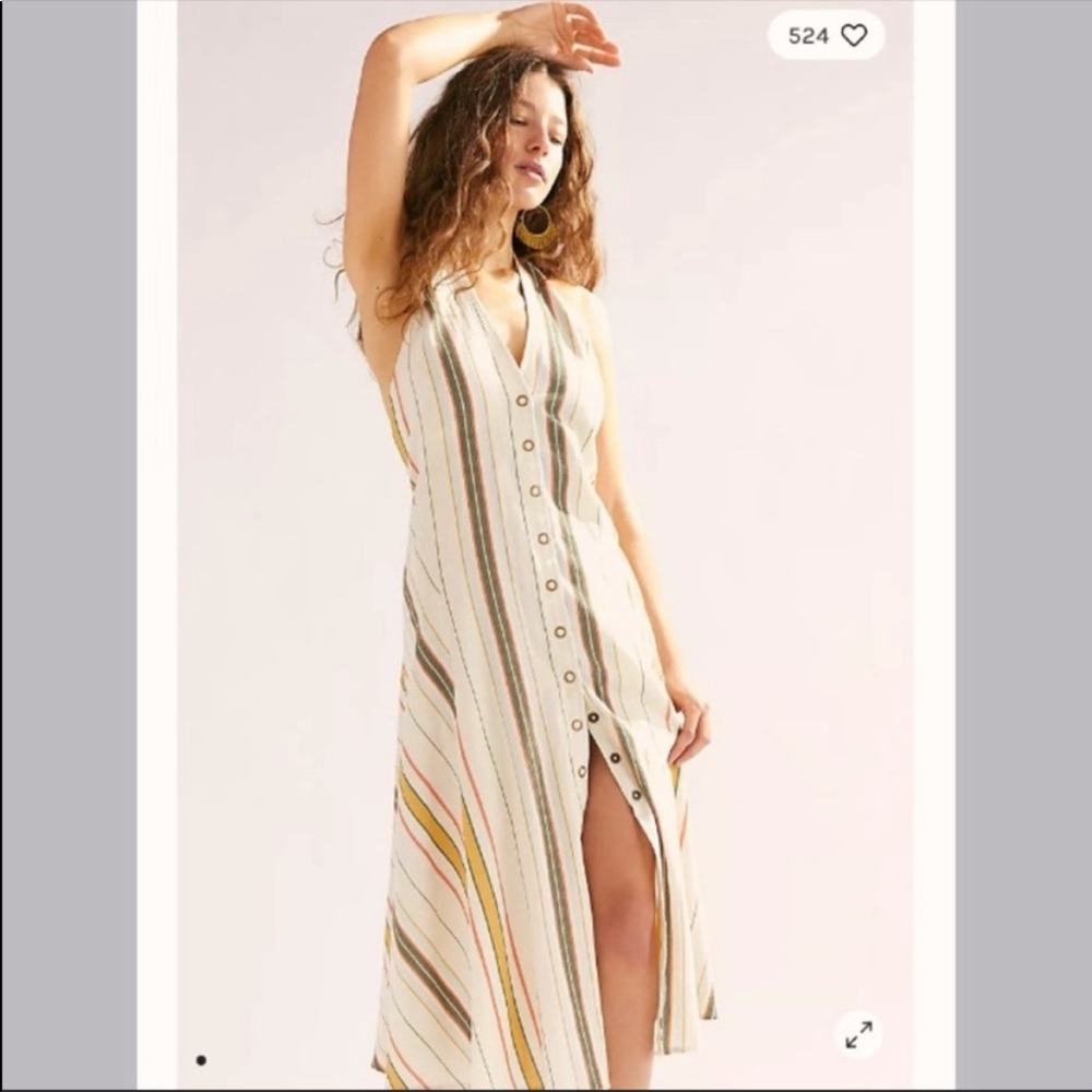 Free People Striped Button Down Hannah Dress
